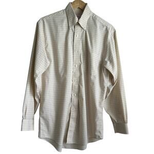 Brooks Brothers Mens Shirt S Yellow Check Button Up Preppy Classic Office Travel